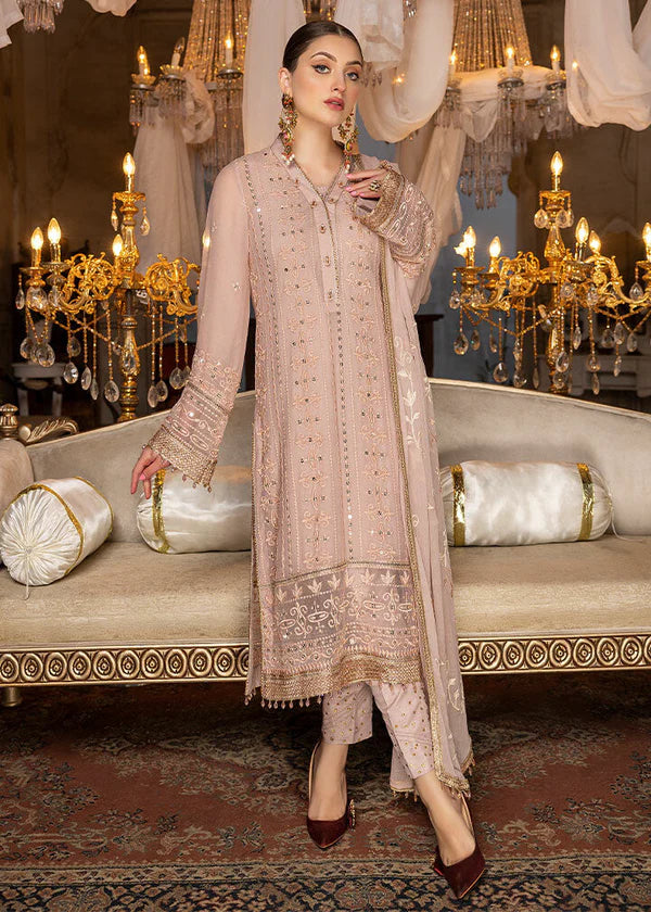 Tea Rose – Embroidered Chiffon Unstitched 3Pc Suit