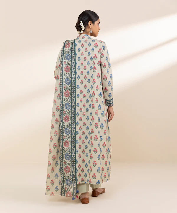 Unstitched 3 Piece - Printed Lawn Suit | 00U2DBW25V42