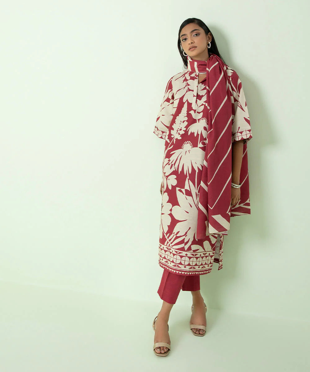 3 Piece - Printed Lawn Suit  U3P-DY23V8-6WS