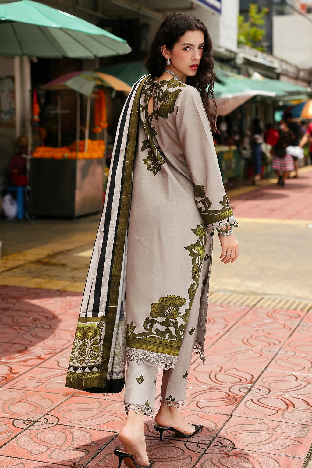 3-PC Unstitched Embroidered Linen Collection CCW6-03