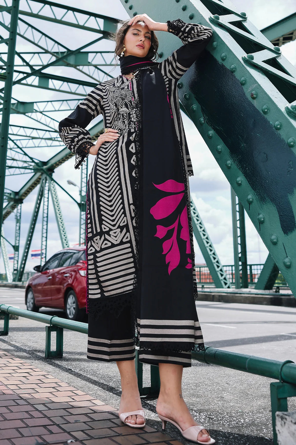 3-PC Unstitched Embroidered Linen Collection CCW6-01