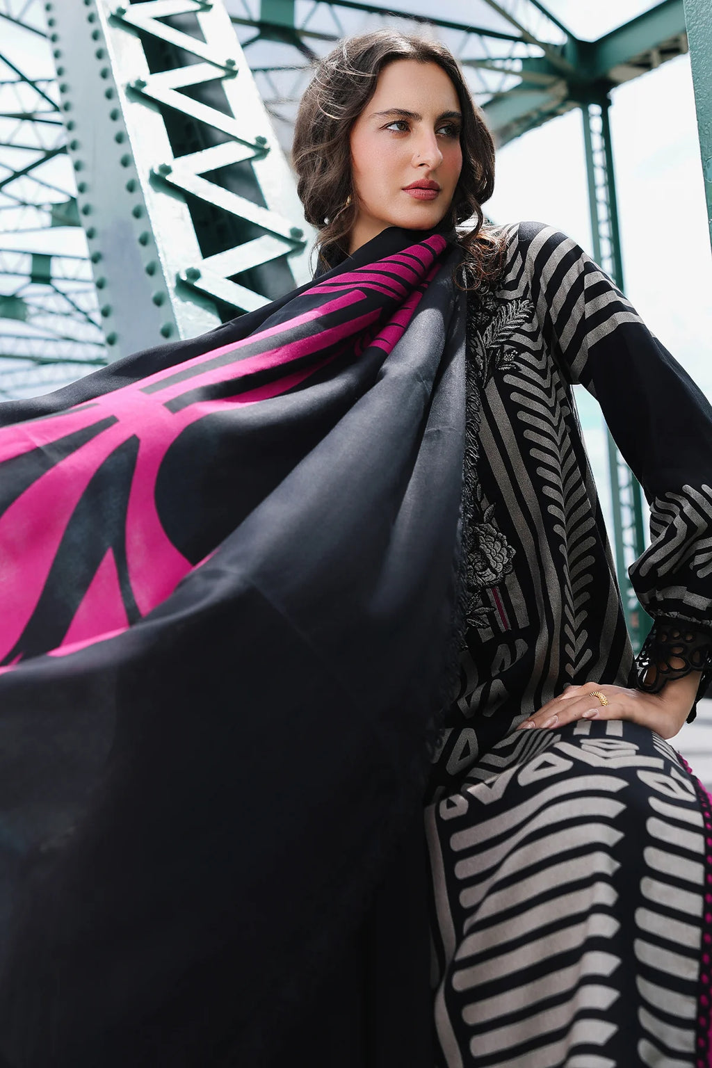 3-PC Unstitched Embroidered Linen Collection CCW6-01