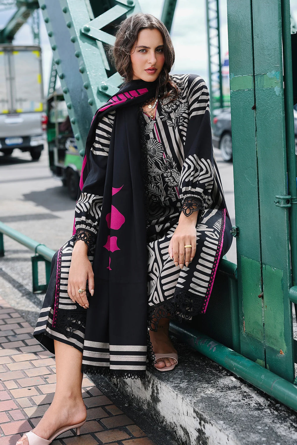 3-PC Unstitched Embroidered Linen Collection CCW6-01