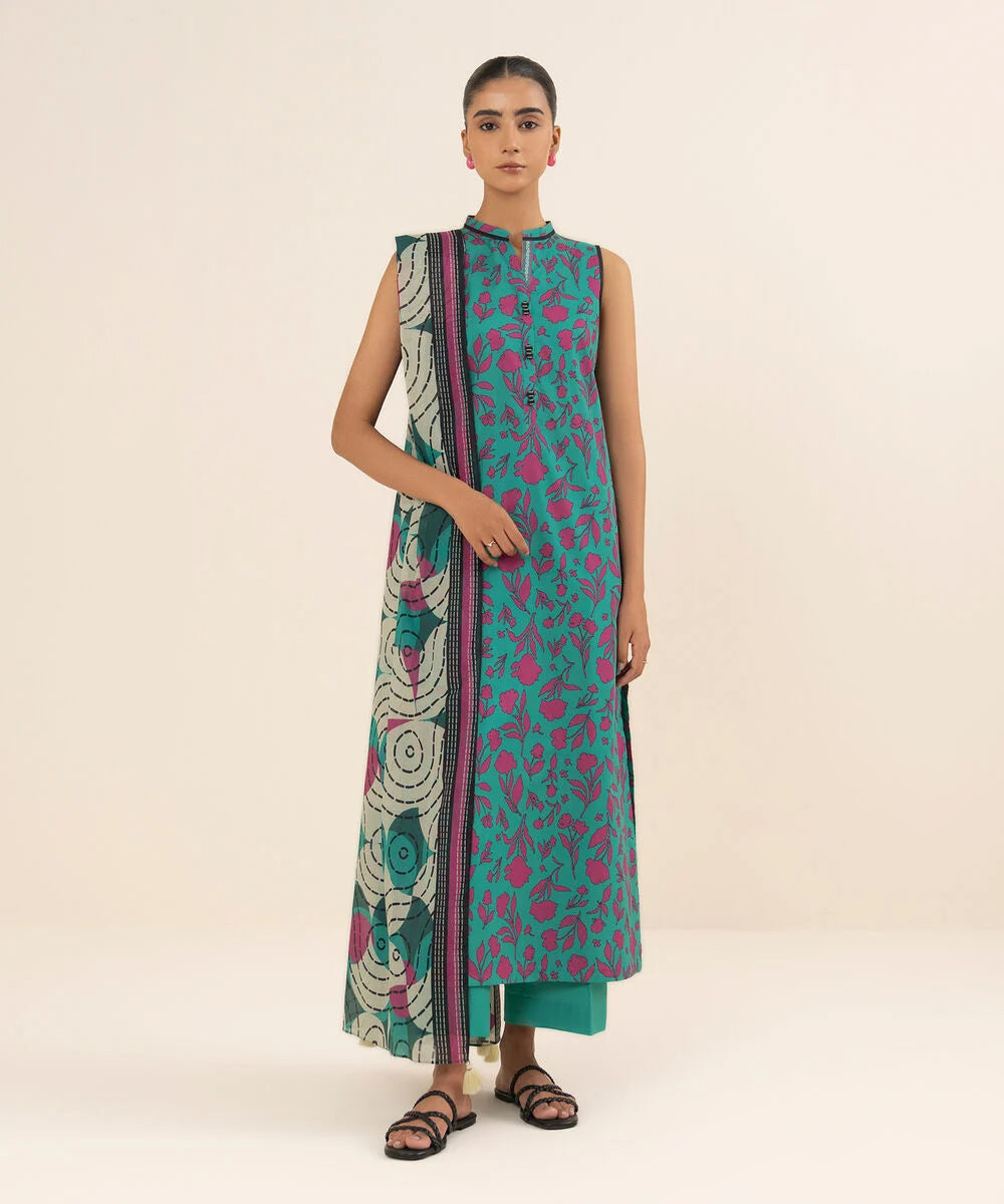 3 PIECE -PRINTED LAWN SUIT U2D-DD25V5-4 B