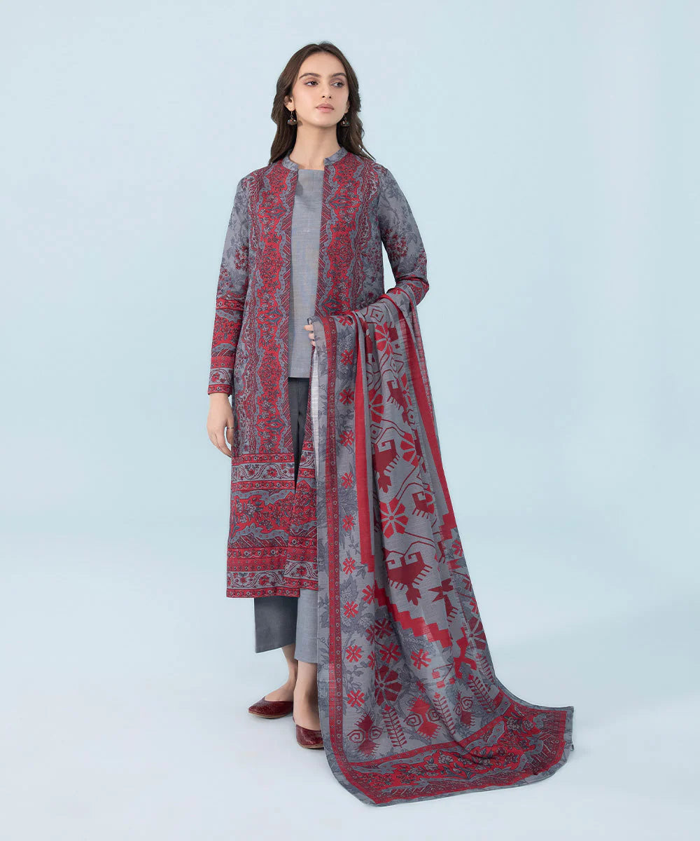 Sapphire U3P-DY23V9-27 3 Piece Printed Khaddar Suit Winter Collection