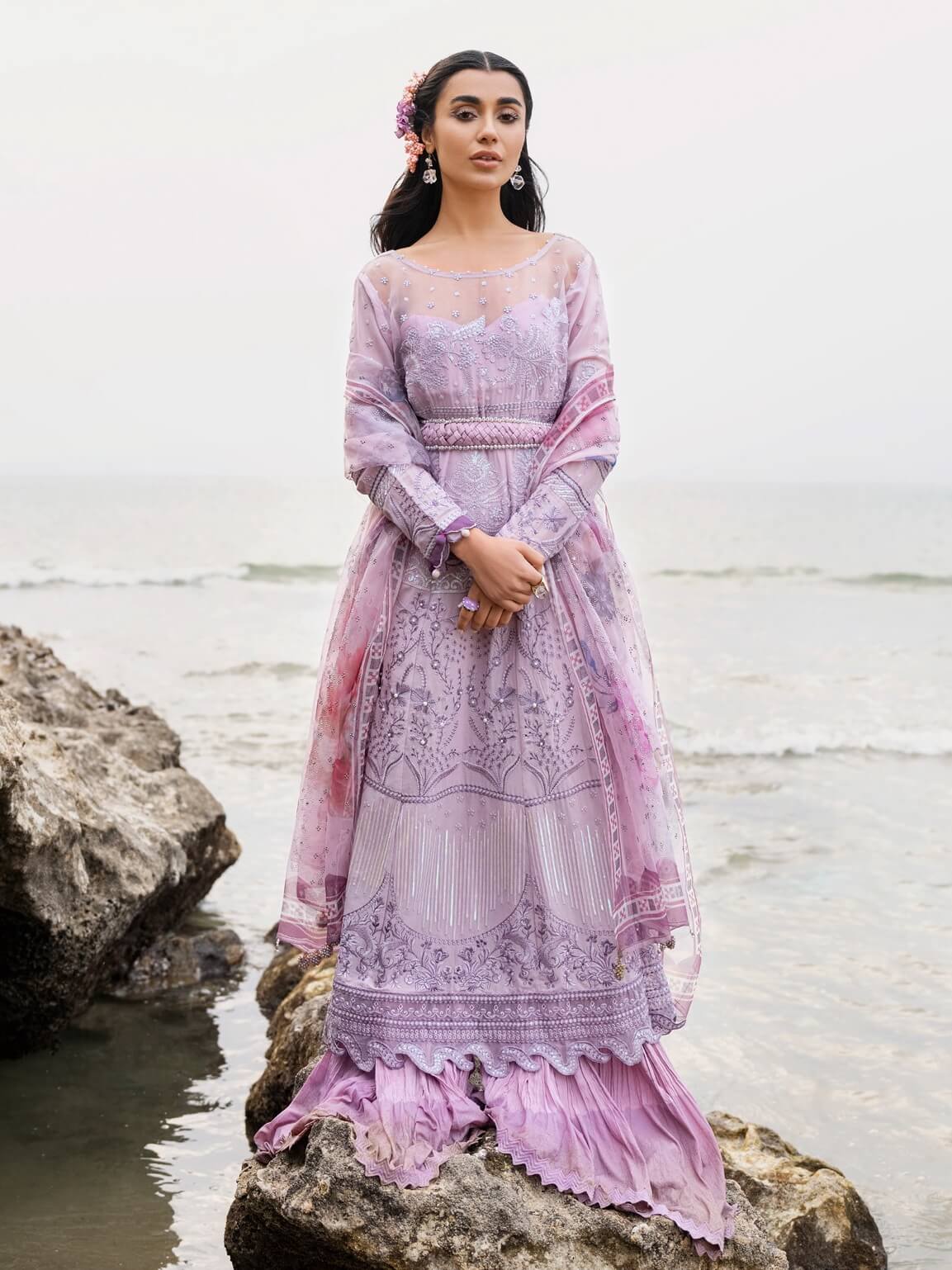 NUREH Tere Sang Unstitched Embroidered Swiss Lawn 3Pc Suit NSL-07