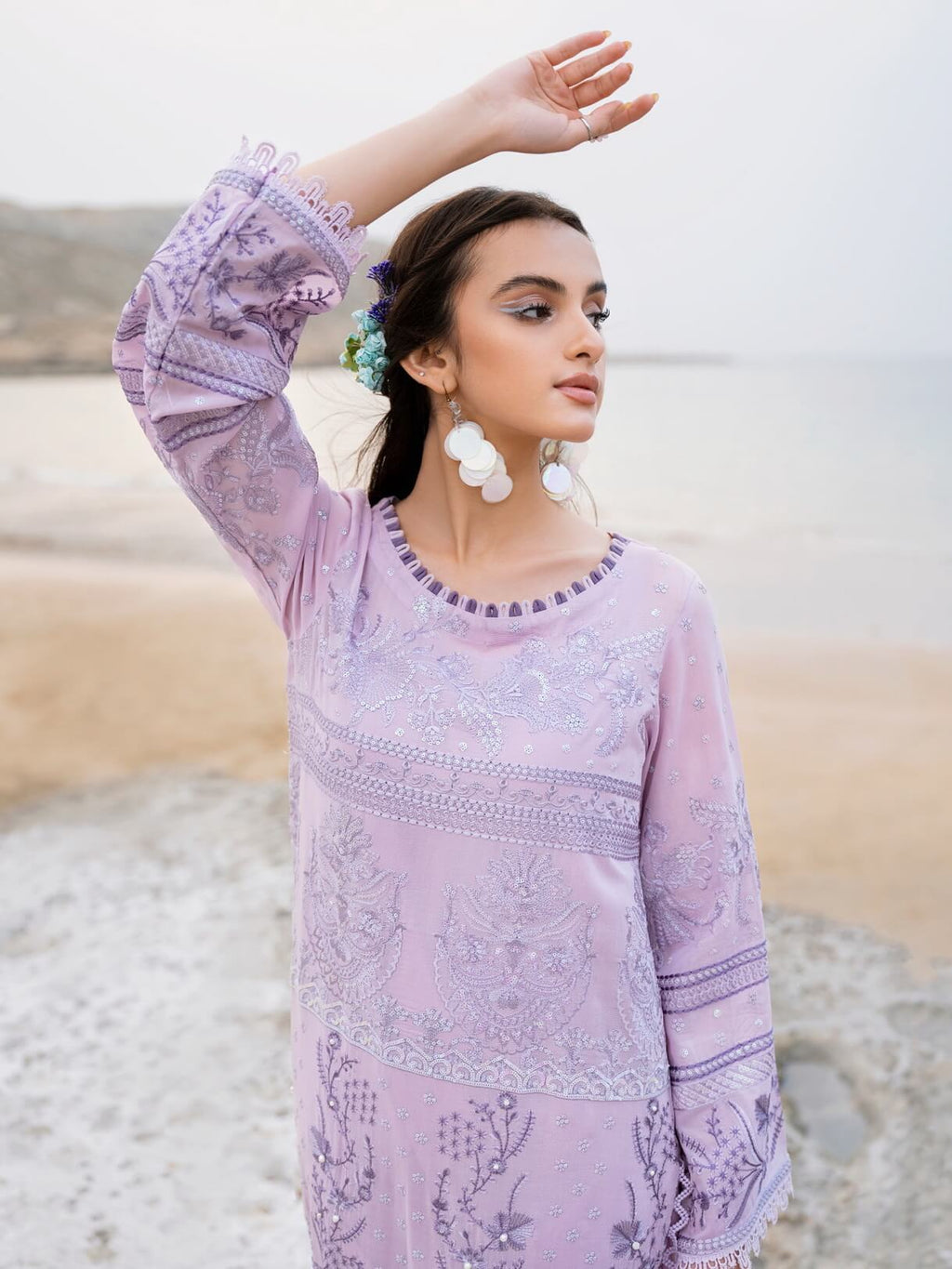 NUREH Tere Sang Unstitched Embroidered Swiss Lawn 3Pc Suit NSL-07