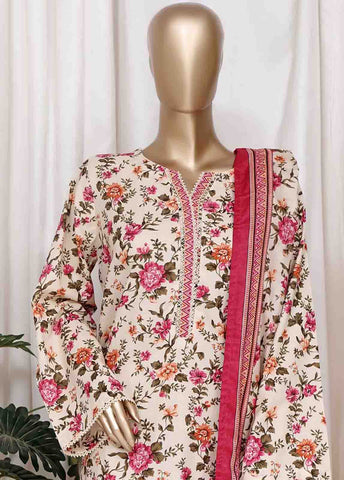 WC-2533- 3 Piece Printed Cotton Stitched Suit