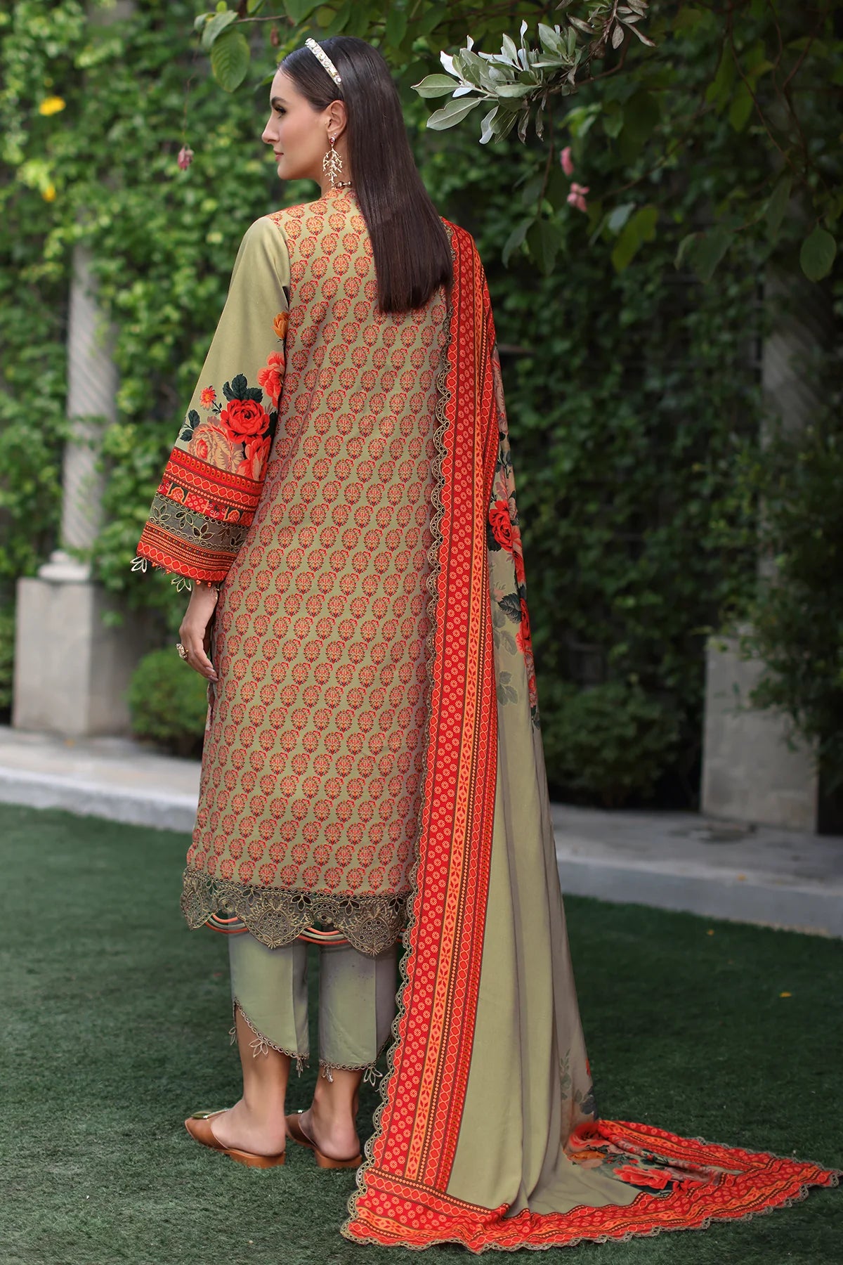 3-Pc Unstitched Embroidered Staple Suit AWE5-15
