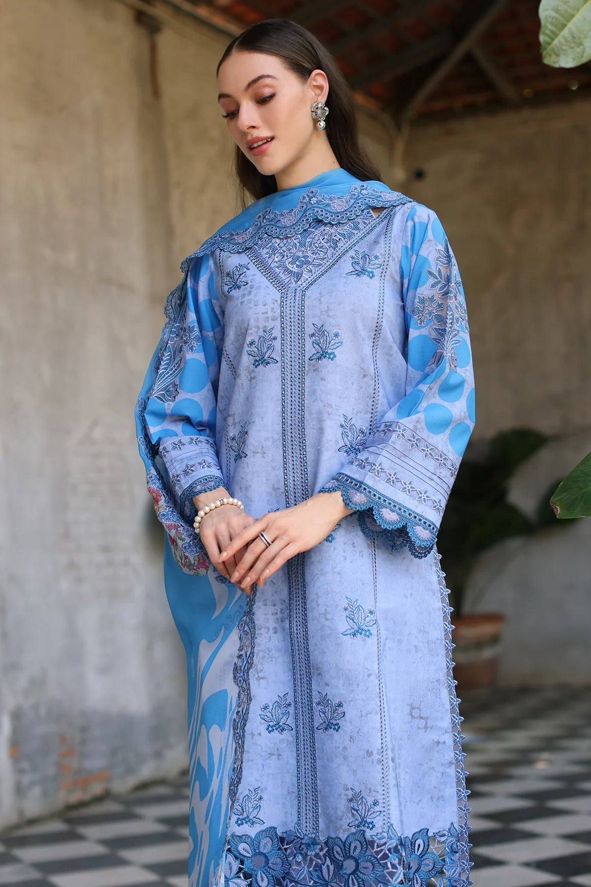 3-PC Unstitched Embroidered Printed Lawn Collection CMR5-03