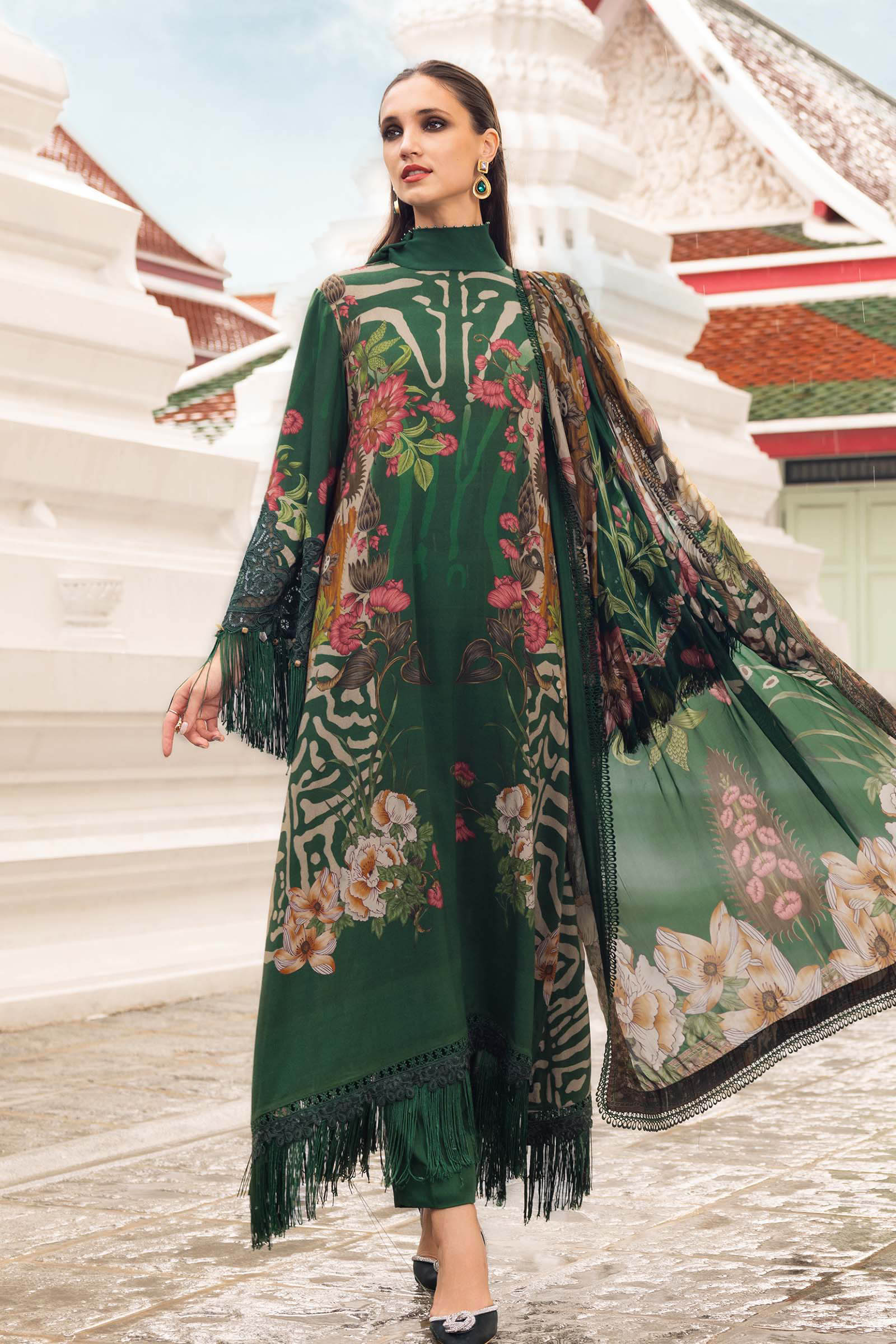 3 Piece Unstitched Embroidered Linen SuitMPT-2810-A In Stock