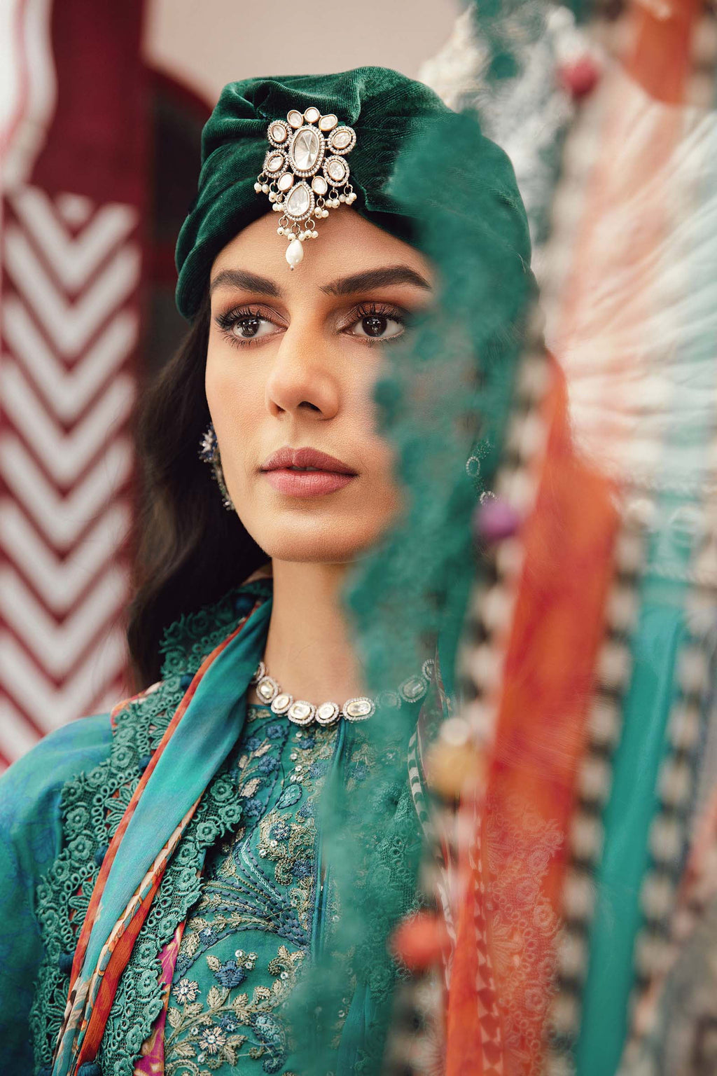 3 Piece Unstitched Embroidered Cambric Suit | MPT-2710-B