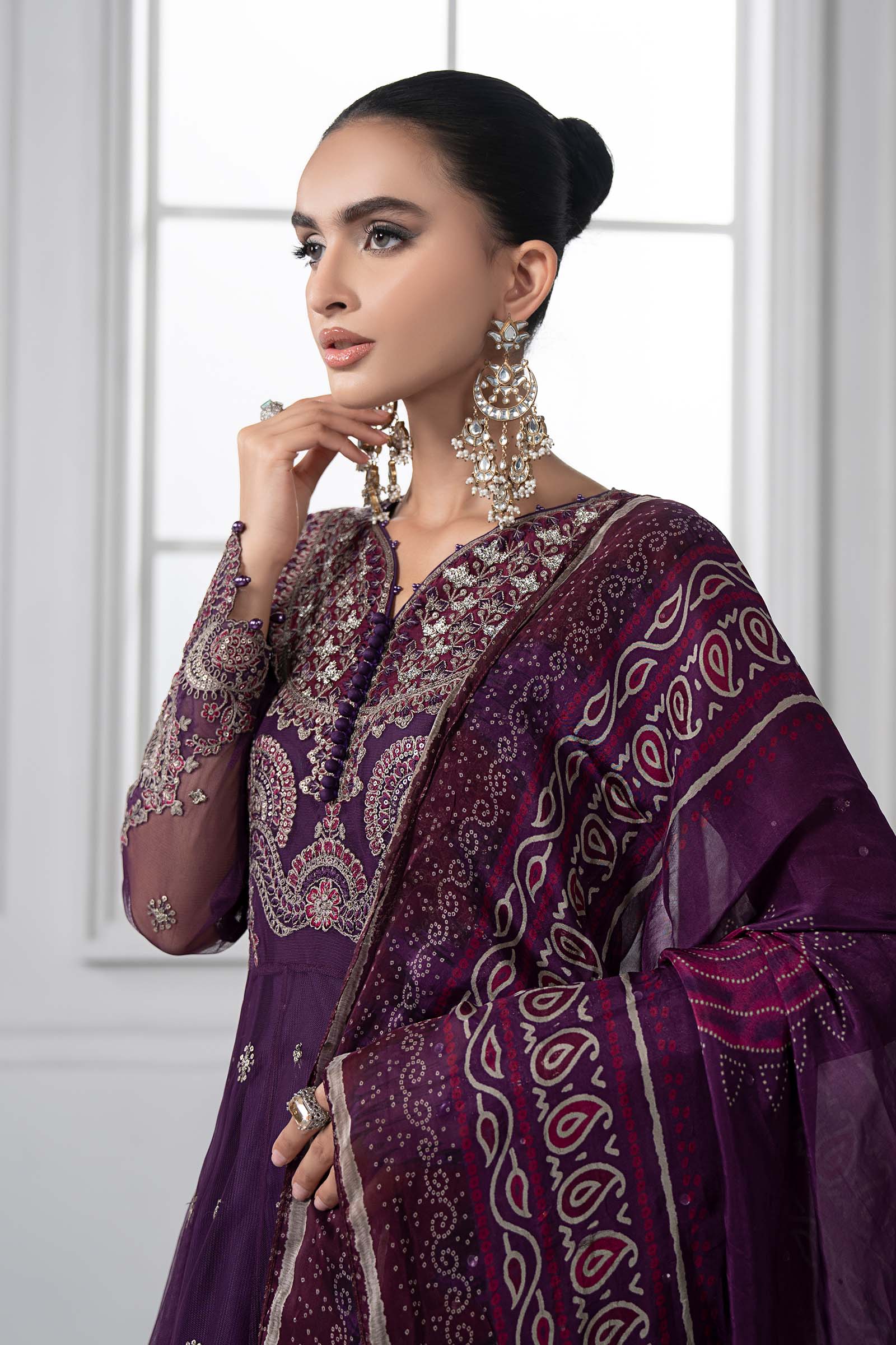 3 Piece Embroidered Net Suit | DS-2507-B DS-2507-B-Small