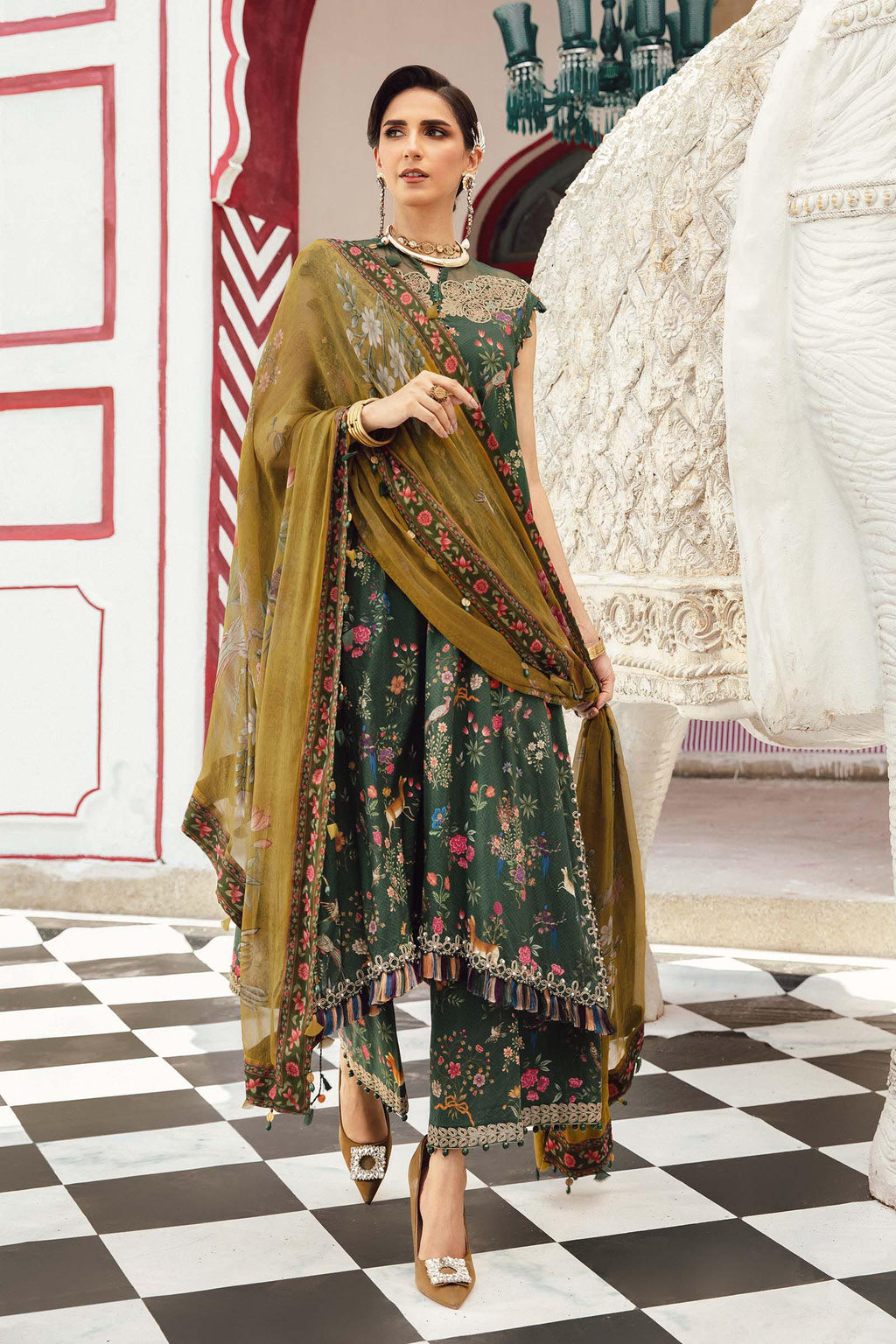 3 Piece Unstitched Embroidered Linen Suit | MPT-2707-B