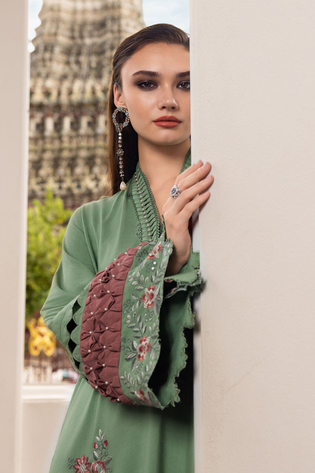 3 Piece Unstitched Embroidered Twill Linen Suit MPT-2808-A In Stock