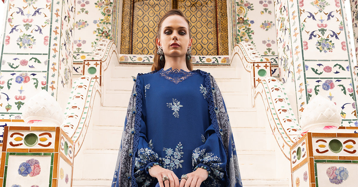 3 Piece Unstitched Embroidered Twill Linen Suit MPT-2808-B In Stock