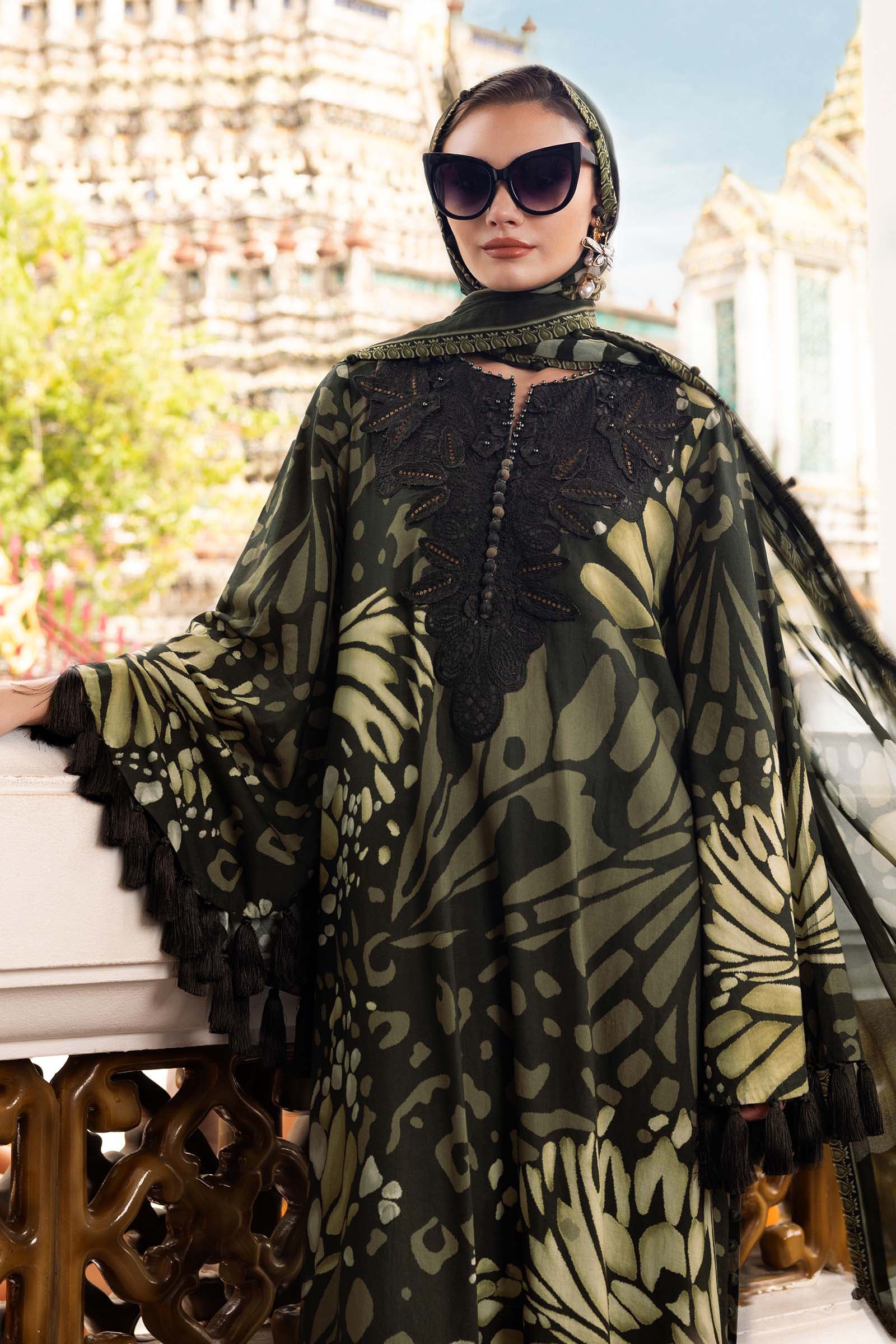 3 Piece Unstitched Embroidered Linen Suit MPT-2809-A In Stock