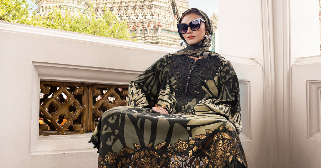 3 Piece Unstitched Embroidered Linen Suit MPT-2809-A In Stock