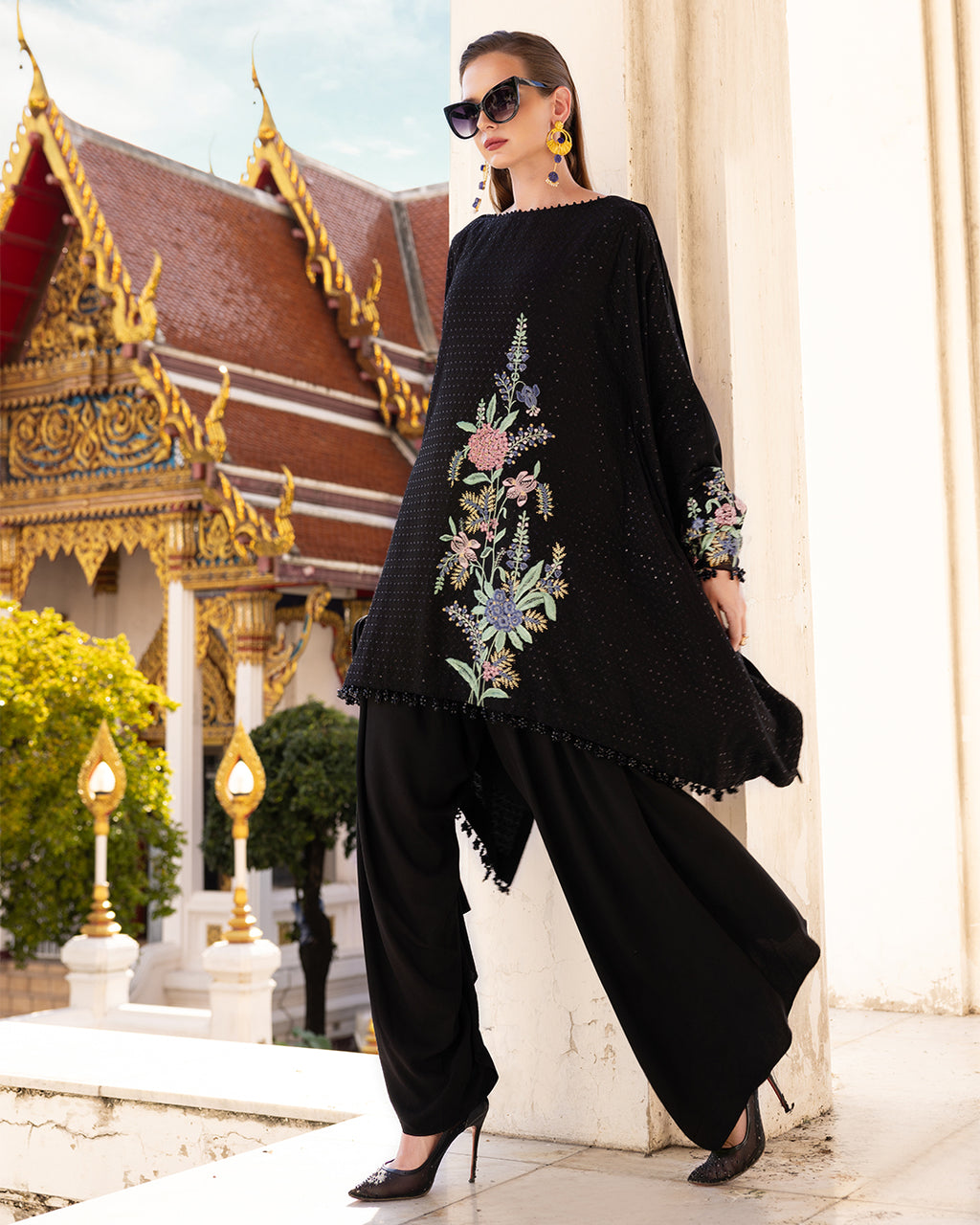 3 Piece Unstitched Embroidered Twill Linen Suit