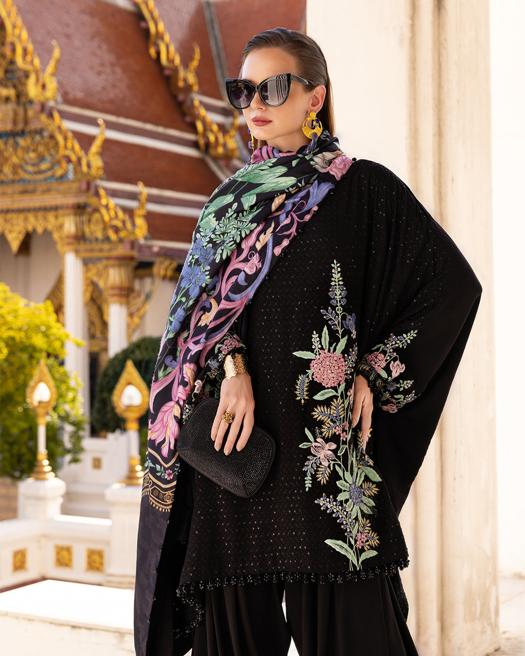 3 Piece Unstitched Embroidered Twill Linen Suit