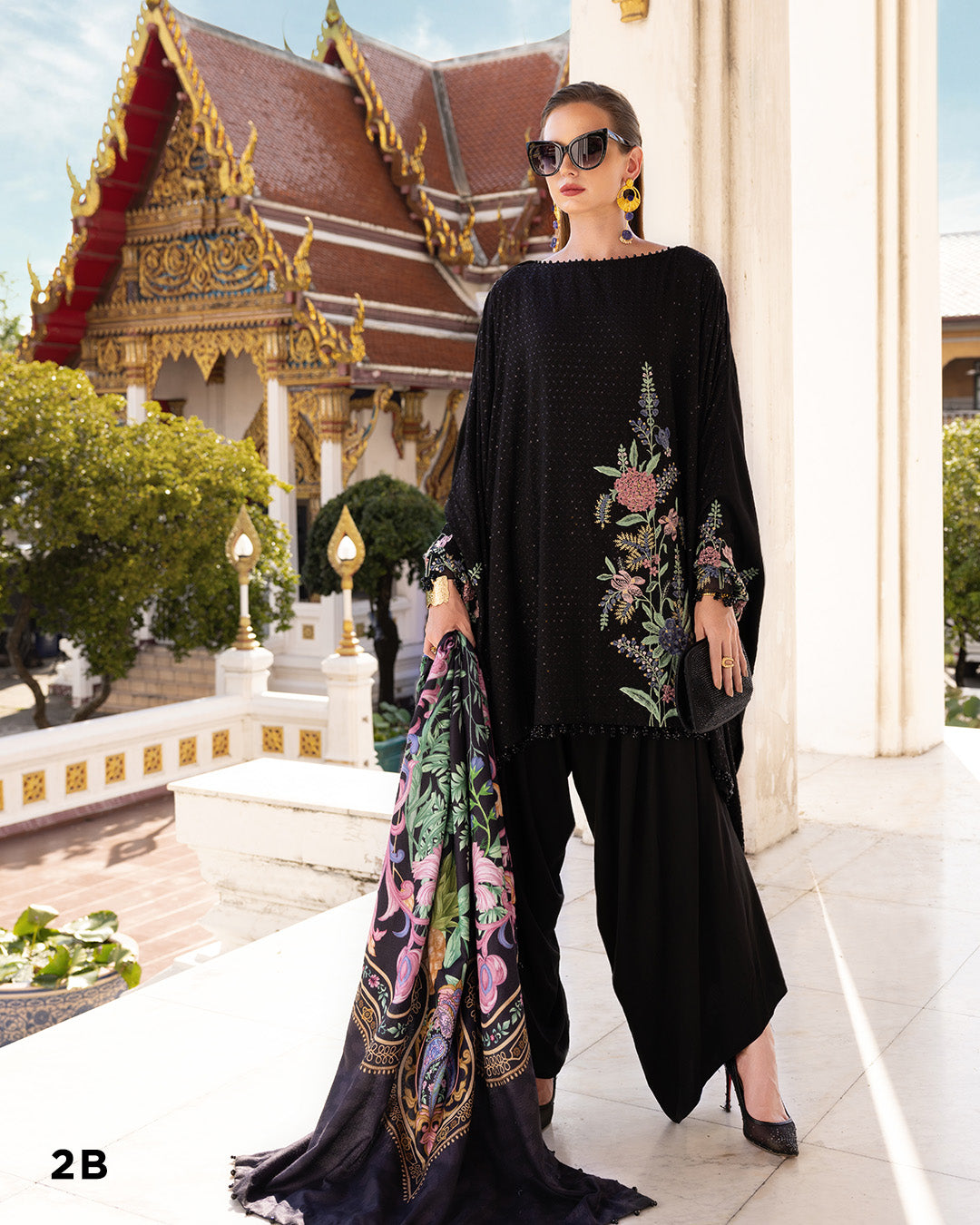 3 Piece Unstitched Embroidered Twill Linen Suit