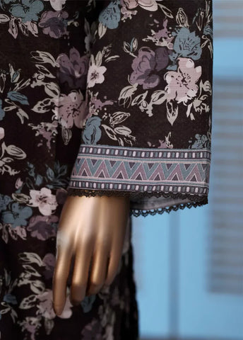 3 Piece Printed Black Khaddar Shirt with Trouser & Dupatta SKU: WK-25119-PR-S
