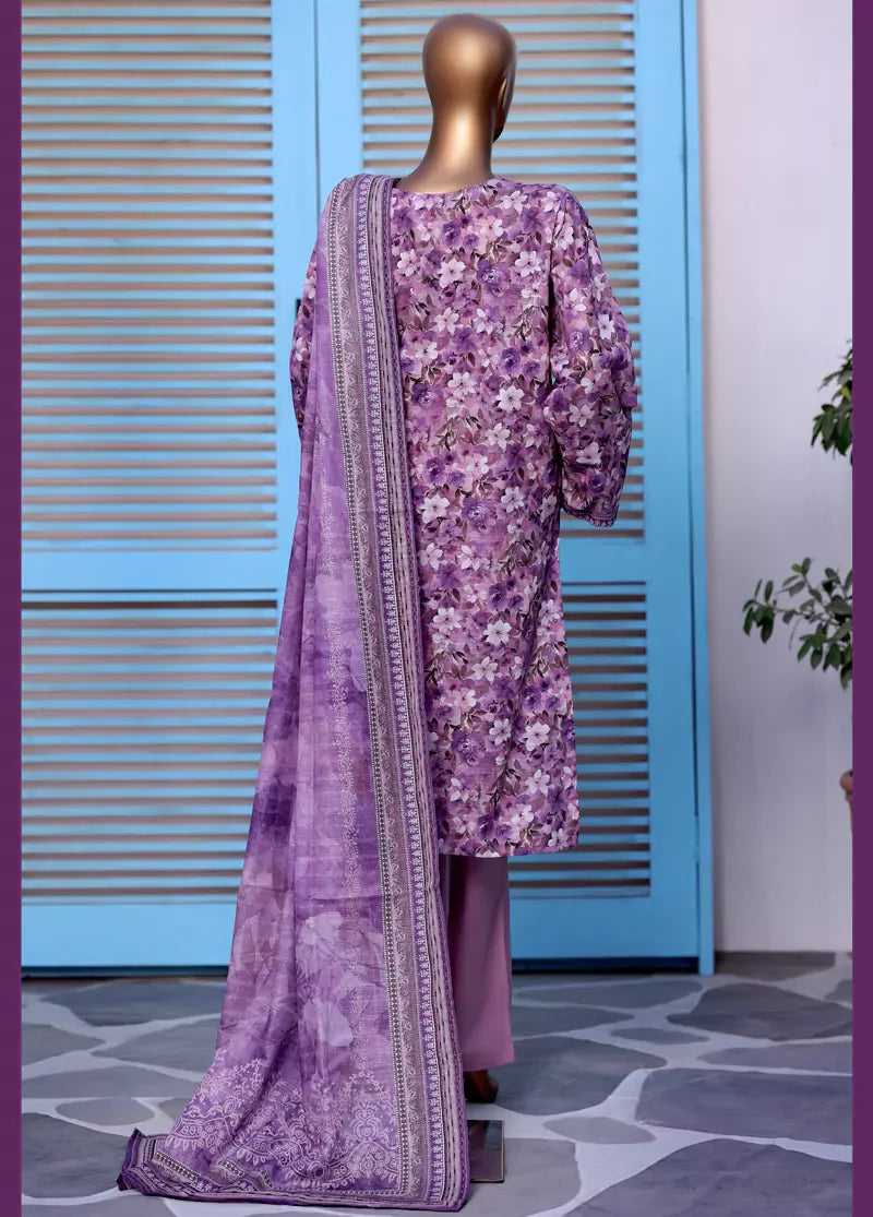 3 Piece Printed Black Khaddar Shirt with Trouser & Dupatta SKU: WK-25146-PR-S