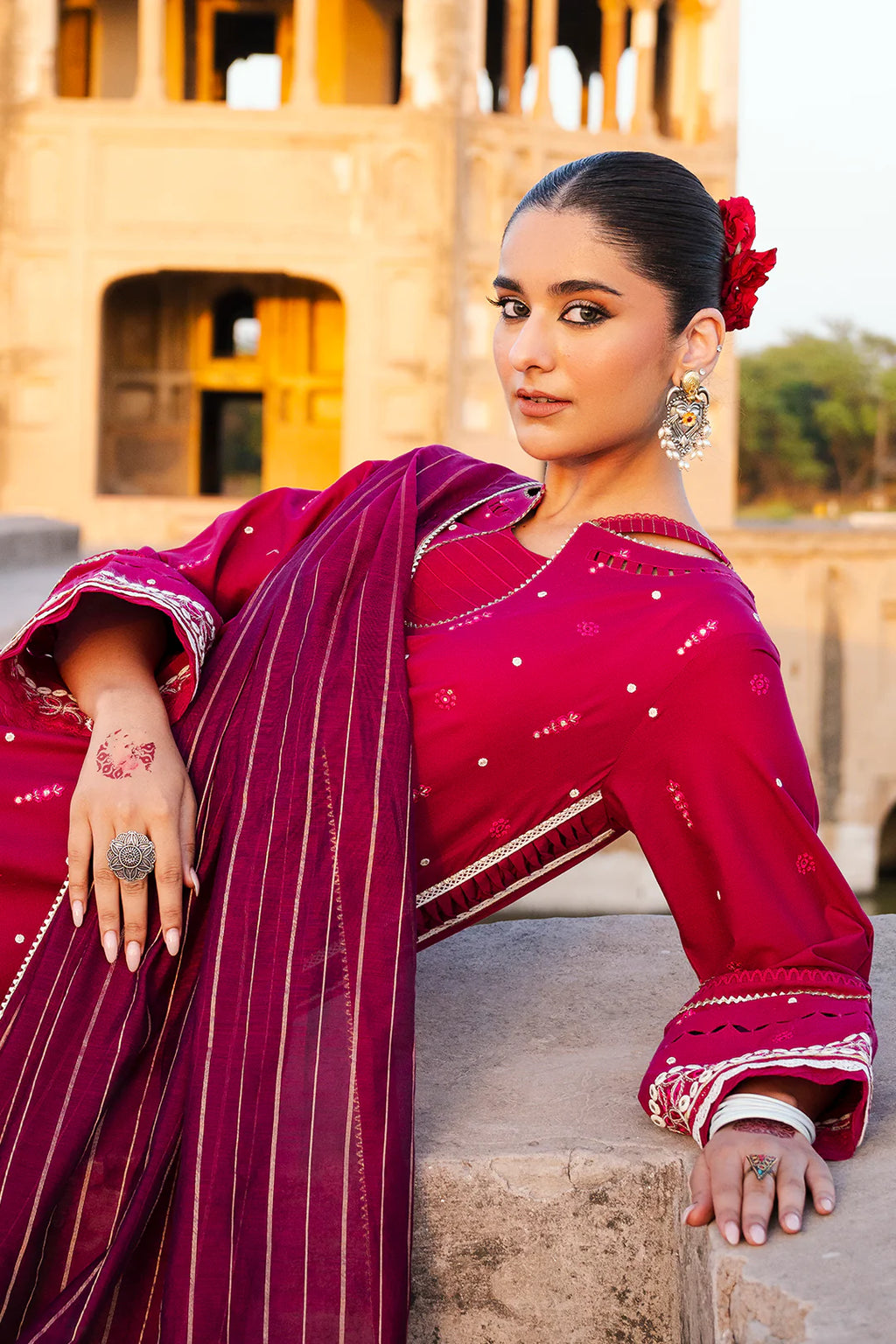 Embroidered Shirt Shalwar Dupatta - 0824