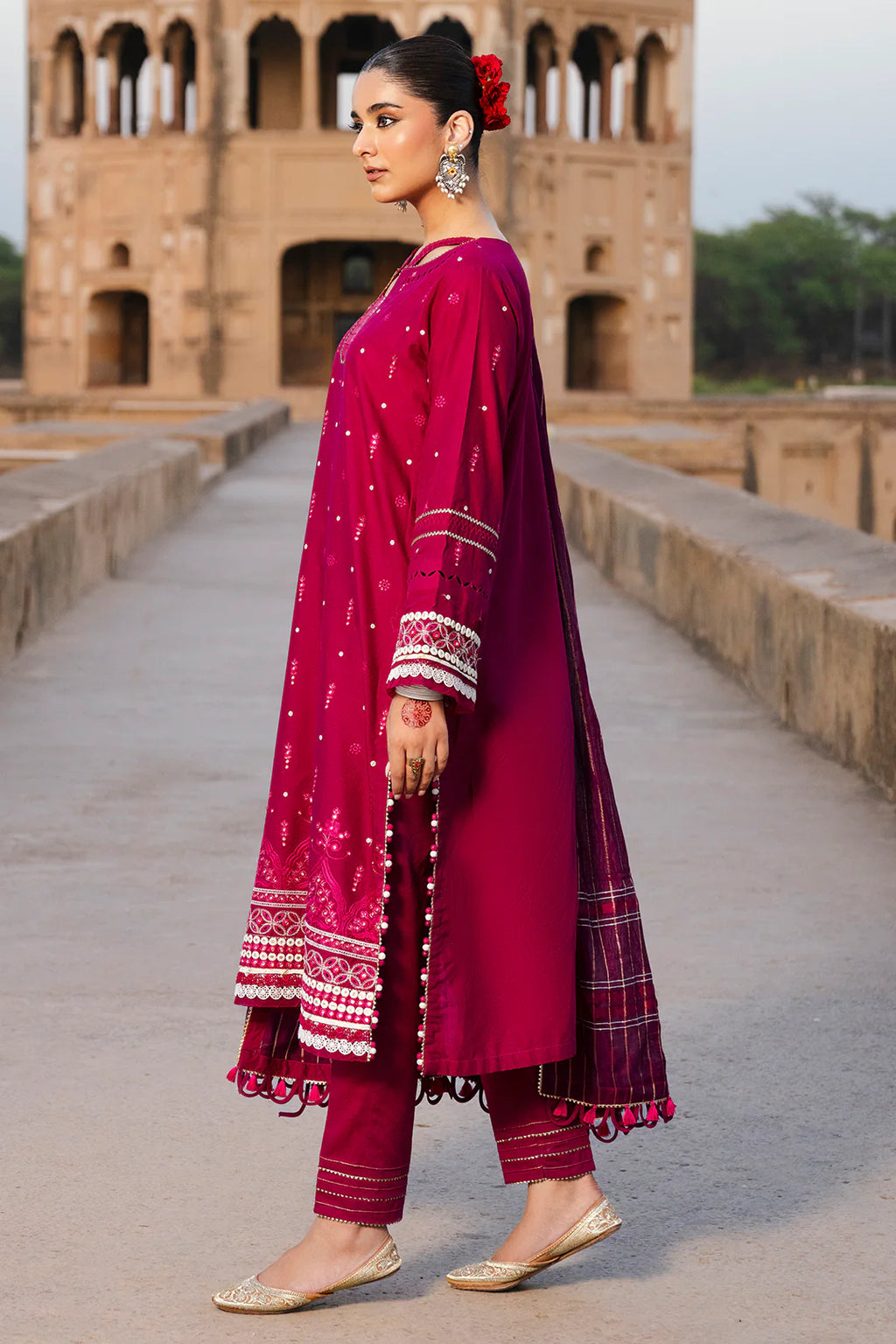 Embroidered Shirt Shalwar Dupatta - 0824