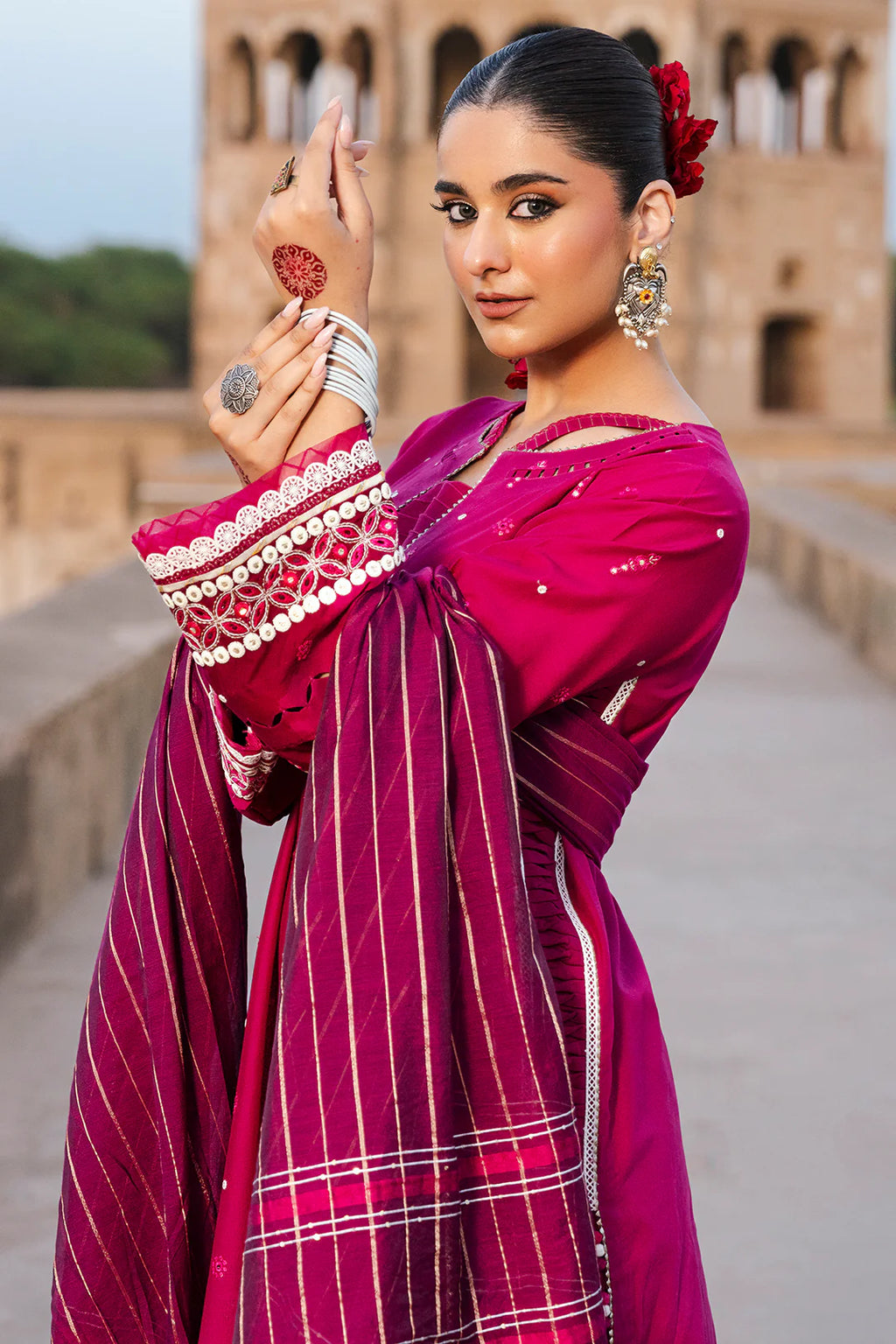 Embroidered Shirt Shalwar Dupatta - 0824