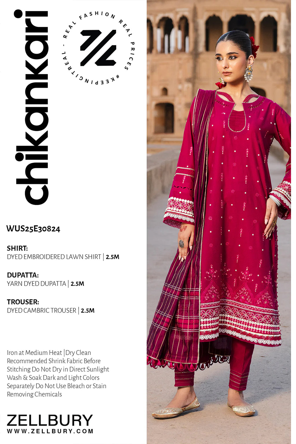 Embroidered Shirt Shalwar Dupatta - 0824