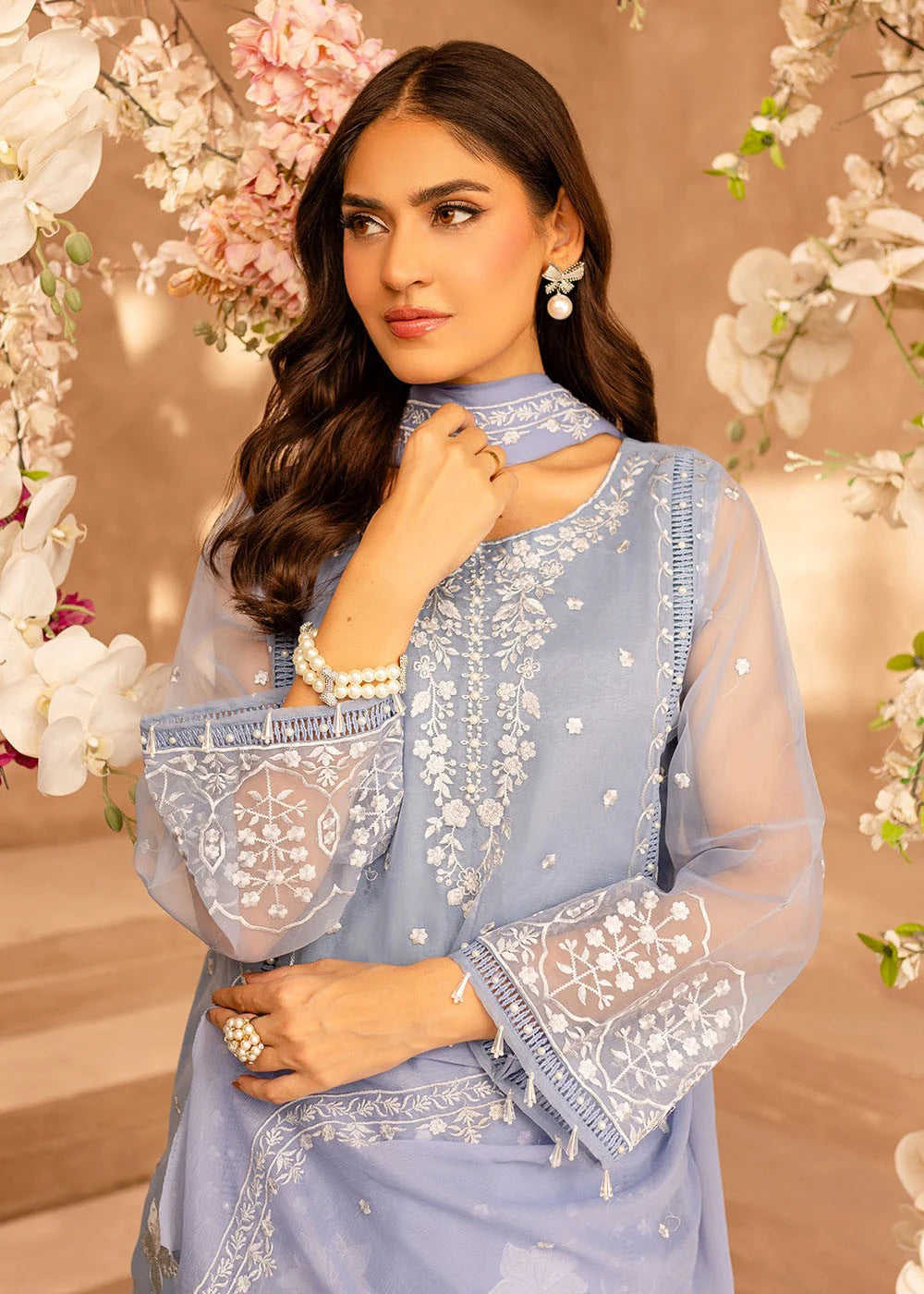 Fairy glow - Chiffon Embroidered 3pc Suit