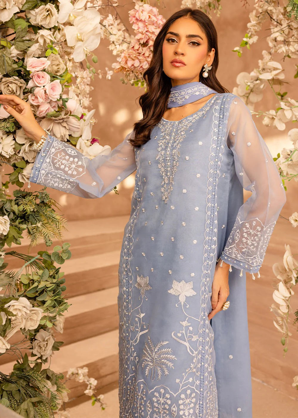 Fairy glow - Chiffon Embroidered 3pc Suit