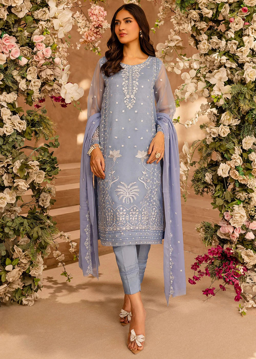 Fairy glow - Chiffon Embroidered 3pc Suit