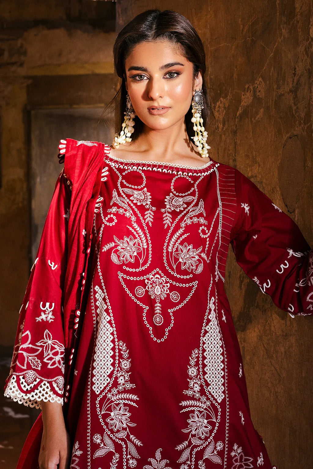 Embroidered Shirt Shalwar Dupatta - 0837