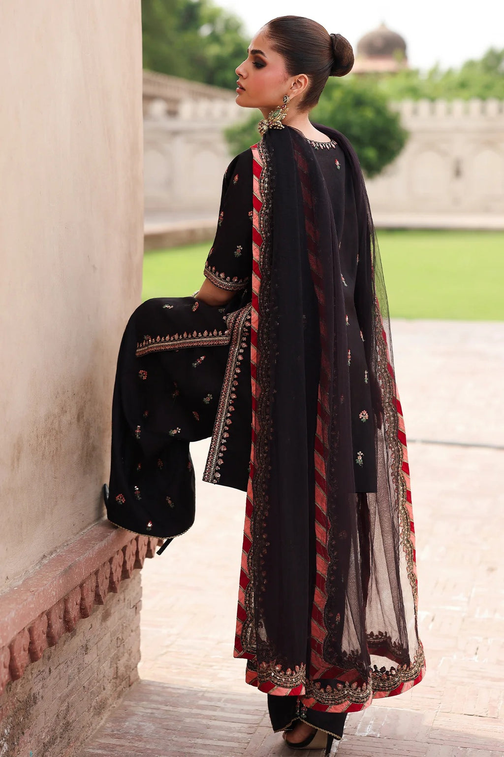 3-PC Embroidered Raw-Silk Suit CMA-5-069