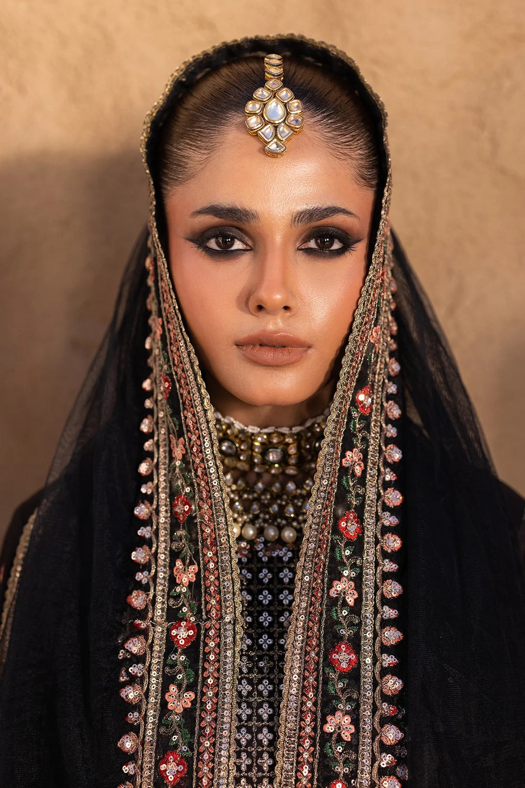 3-PC Embroidered Raw-Silk Suit CMA-5-35