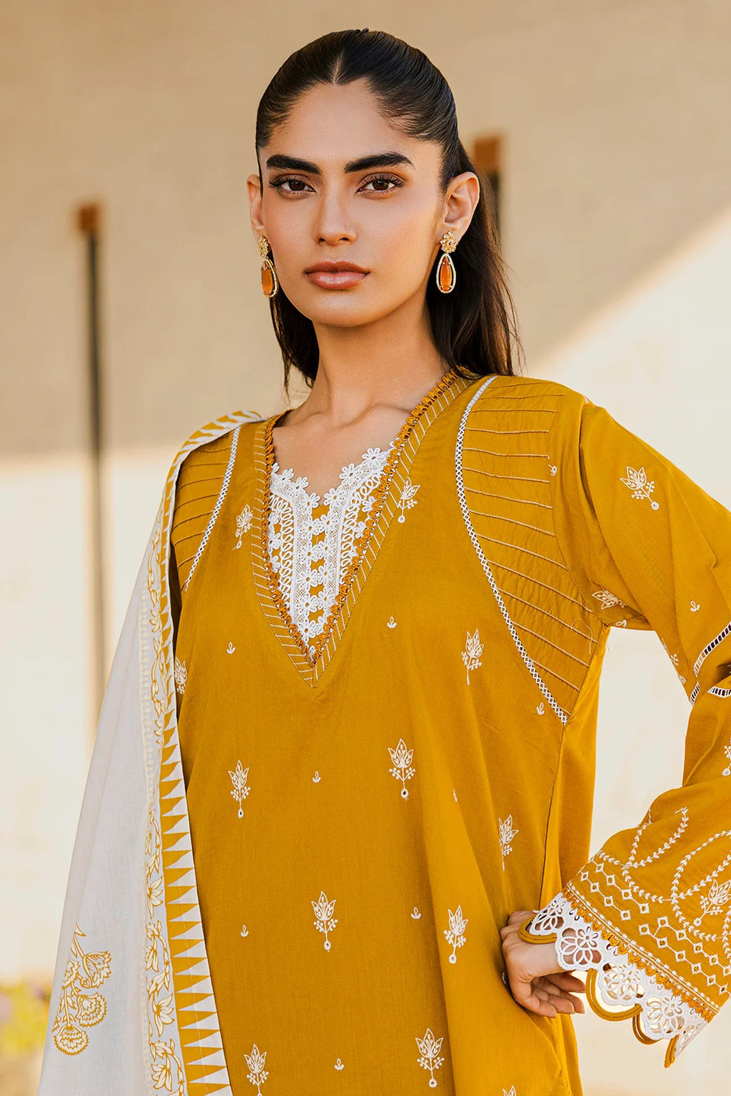 Embroidered Shirt Shalwar Dupatta - 0829