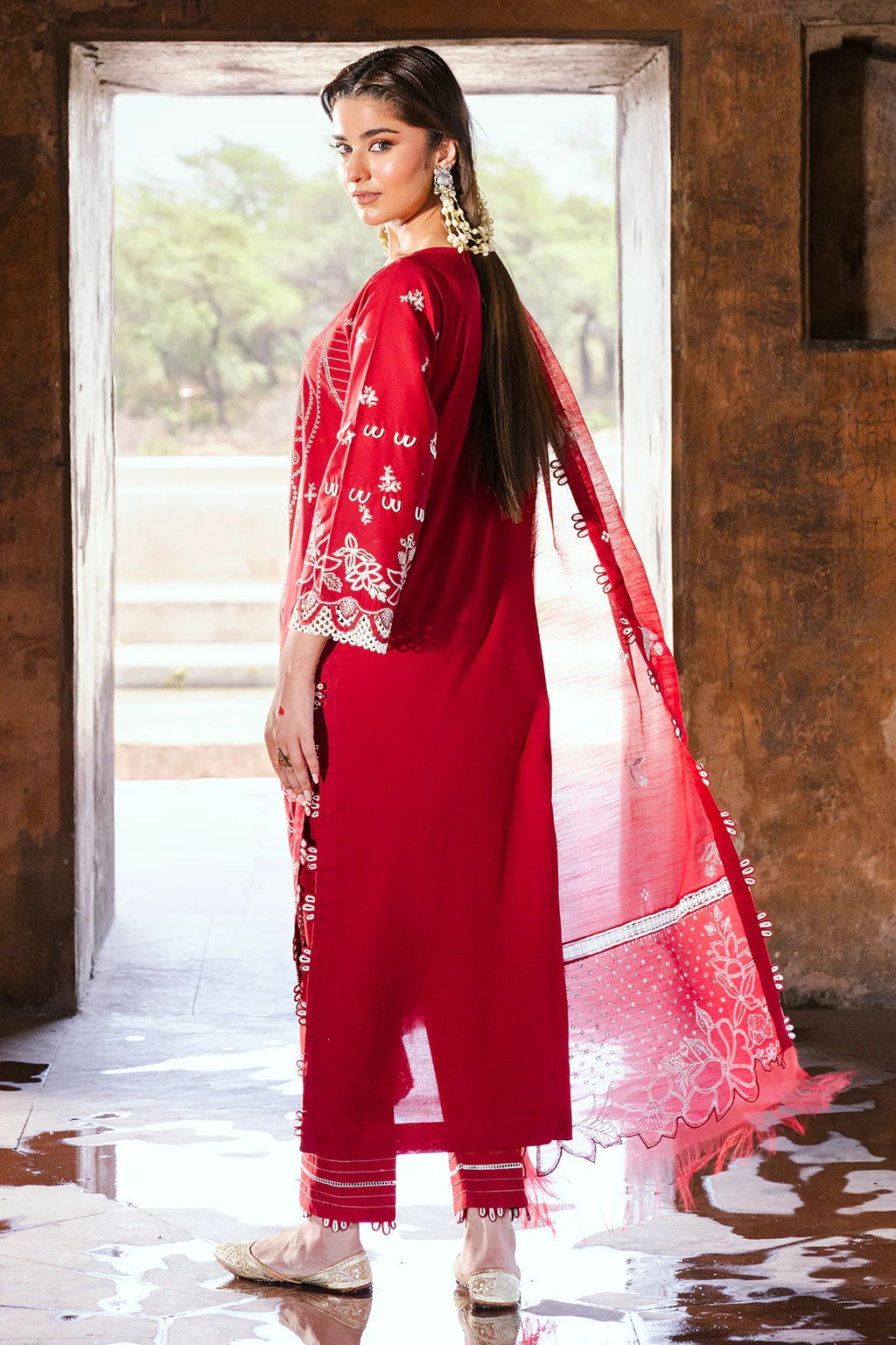 Embroidered Shirt Shalwar Dupatta - 0837