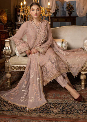 Tea Rose – Embroidered Chiffon Unstitched 3Pc Suit