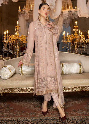 Tea Rose – Embroidered Chiffon Unstitched 3Pc Suit