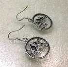EARRINGS BIRDS DANGLING PIERCED STERLING SILVER HOOKS NEW